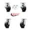 Service Caster 6 Inch Kingpinless Rubber on Steel Wheel Caster Swivel Locks 2 Brakes SCC, 4PK SCC-KP30S620-RSR-SLB-BSL-2-BSL-2 - alternate 2